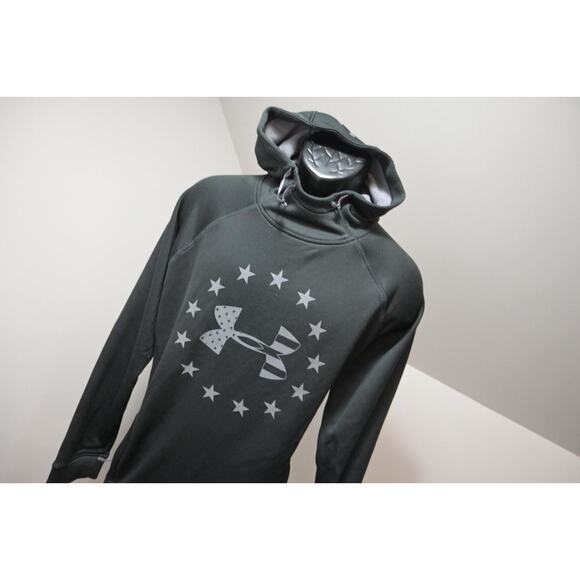 Under Armour Hoodie Freedom Fleece Black Athletic Performance Mens Sz Medium - Picture 4 of 9